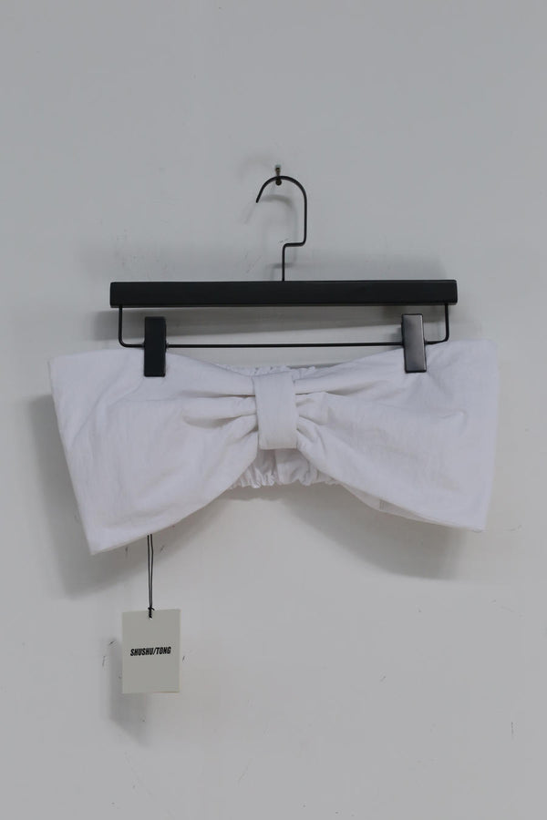shushutong bow bandeau top aw21to01 white